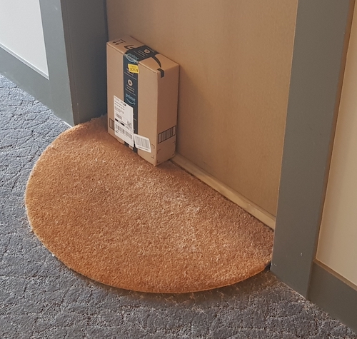 amazon package at door